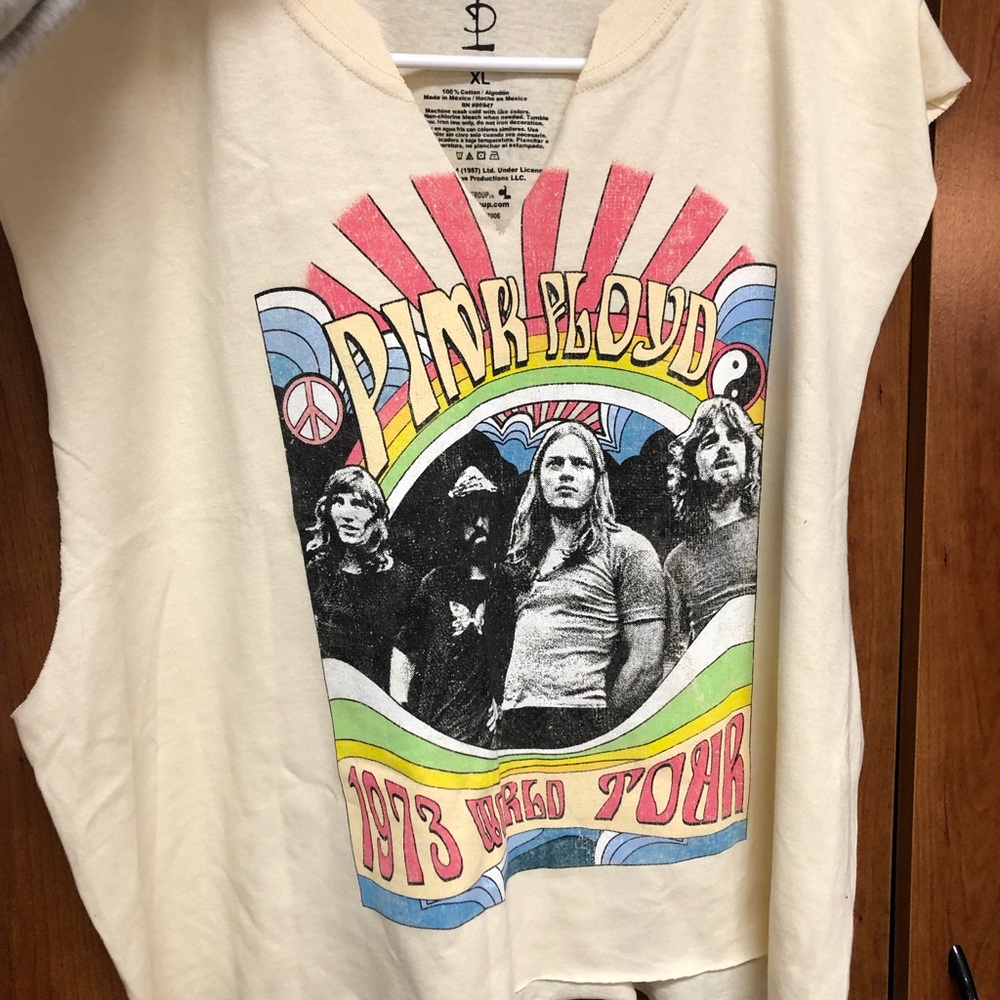 pink floyd cut off crop top